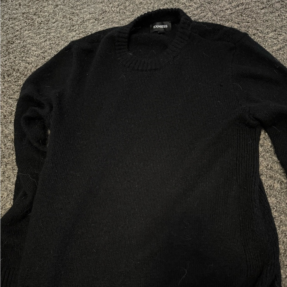 Express Men's Classic Black Crewneck Sweater